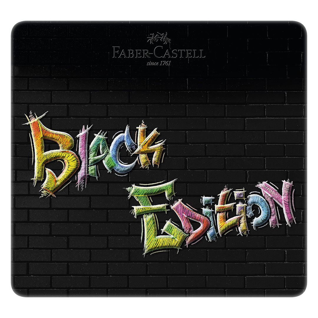 BARVICE FABER-CASTELL, Black edition, 100/1 kovinska škatla
